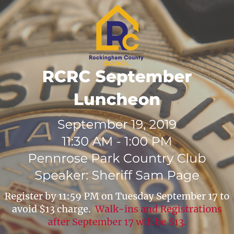 RCRC September 2019 Luncheon Greensboro Regional REALTORS® Association